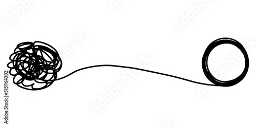 confusion clarity or path vector idea concept. Simplifying the complex . Doodle vector illustration .