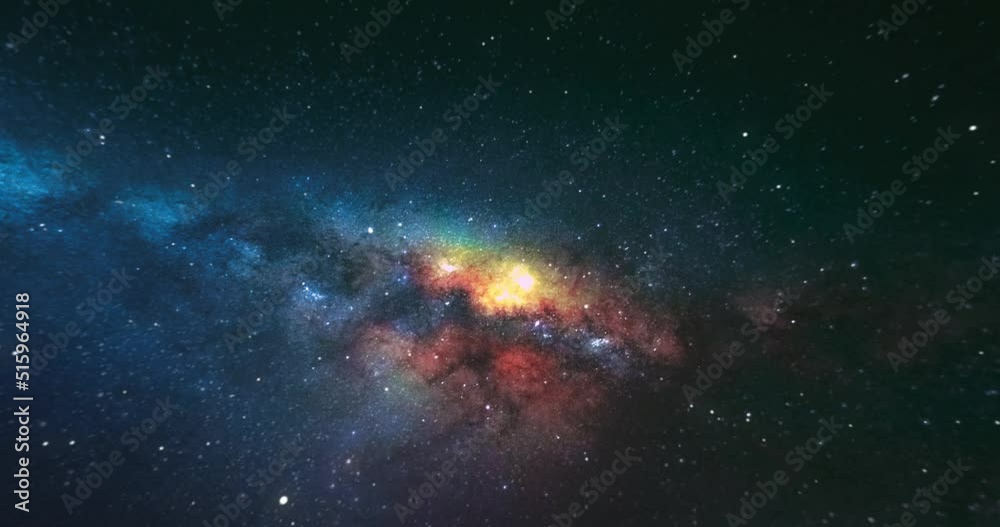 3D Universe Loop Background Sci-fi Flying in space galaxy stars and gas cloud Nebulas 4K