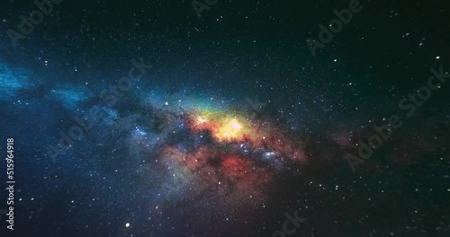 3D Universe Loop Background Sci-fi Flying in space galaxy stars and gas cloud Nebulas 4K