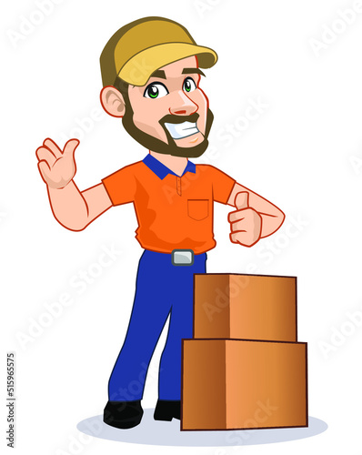 box sender mascot cartoon in vector