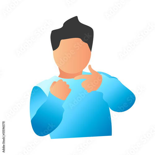 blue tshirt boy swag style flat minimal design vector