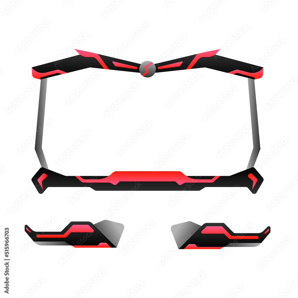 Gaming interface fantasy streaming overlay video border frame and lower