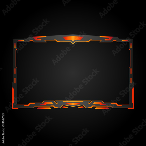 Creative gradient webcam overlay border frame. Live stream overlay for video streaming platforms.