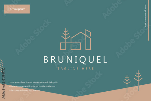 Logo Real Estate Beauty and Nature Concept. Branding Web and Presentation Background.