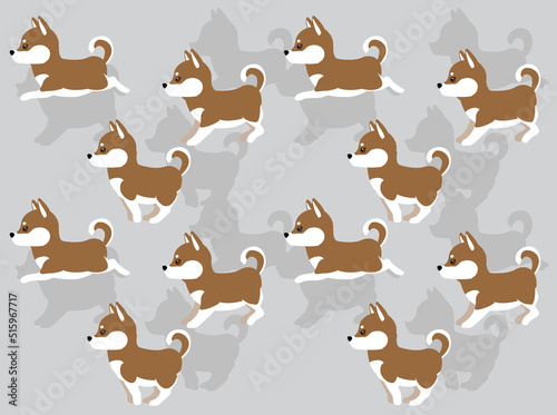 Dogs Side Running Alaskan Malamute Brown Coat Seamless Wallpaper Background