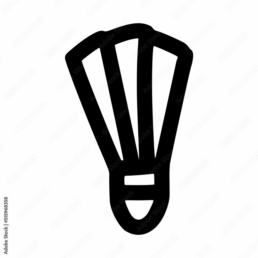 Single Shuttlecock Badminton Lineart Vector Illustration Icon Design Template With Outline 4529