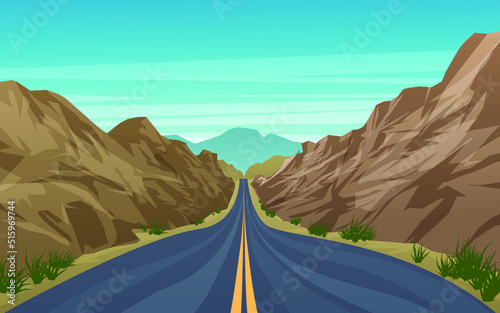 mountain road illustration