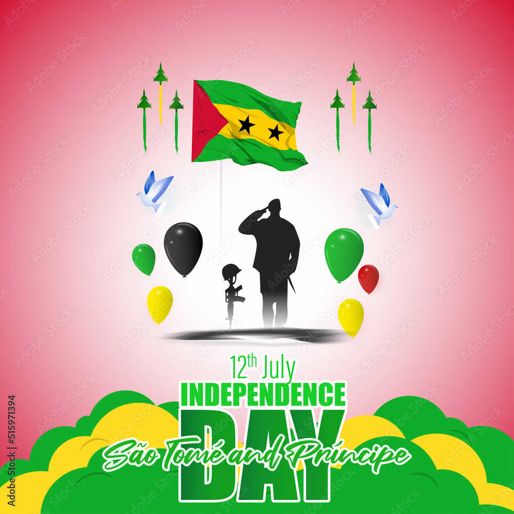 Fototapeta premium Vector illustration for Sao Tome and Principe Independence Day banner