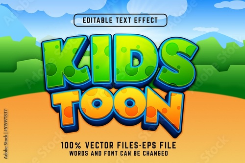 kids toon 3d cartoon text effect premium vectors