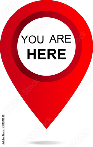 Marker and pointer icon. Iocation indicator. You are here sign icon mark location pointer pin. Destination or location point concept. Vector illustration