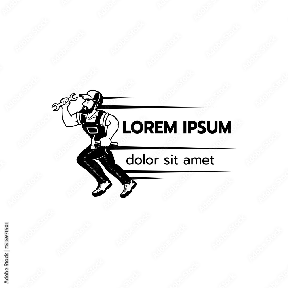 Mechanic Logo Character Vector Illustration Mechanic Logo Character Vector Illustration
