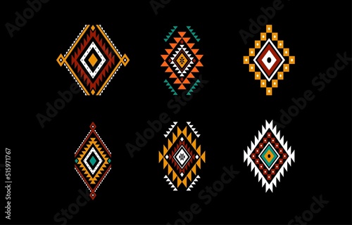 Geometric ethnic oriental seamless pattern traditional Design for background,carpet,wallpaper.clothing,wrapping,Batik fabric,Vector illustration.embroidery style - Sadu, sadou, sadow or sado