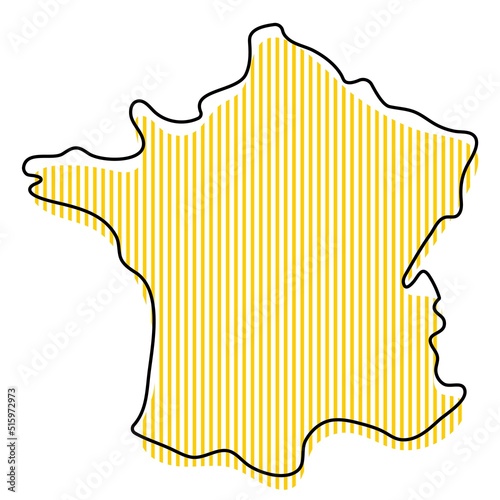 Stylized simple outline map of France icon.