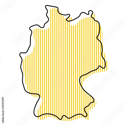 Stylized simple outline map of Germany icon.