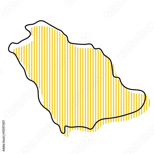 Stylized simple outline map of Saudi Arabia icon.