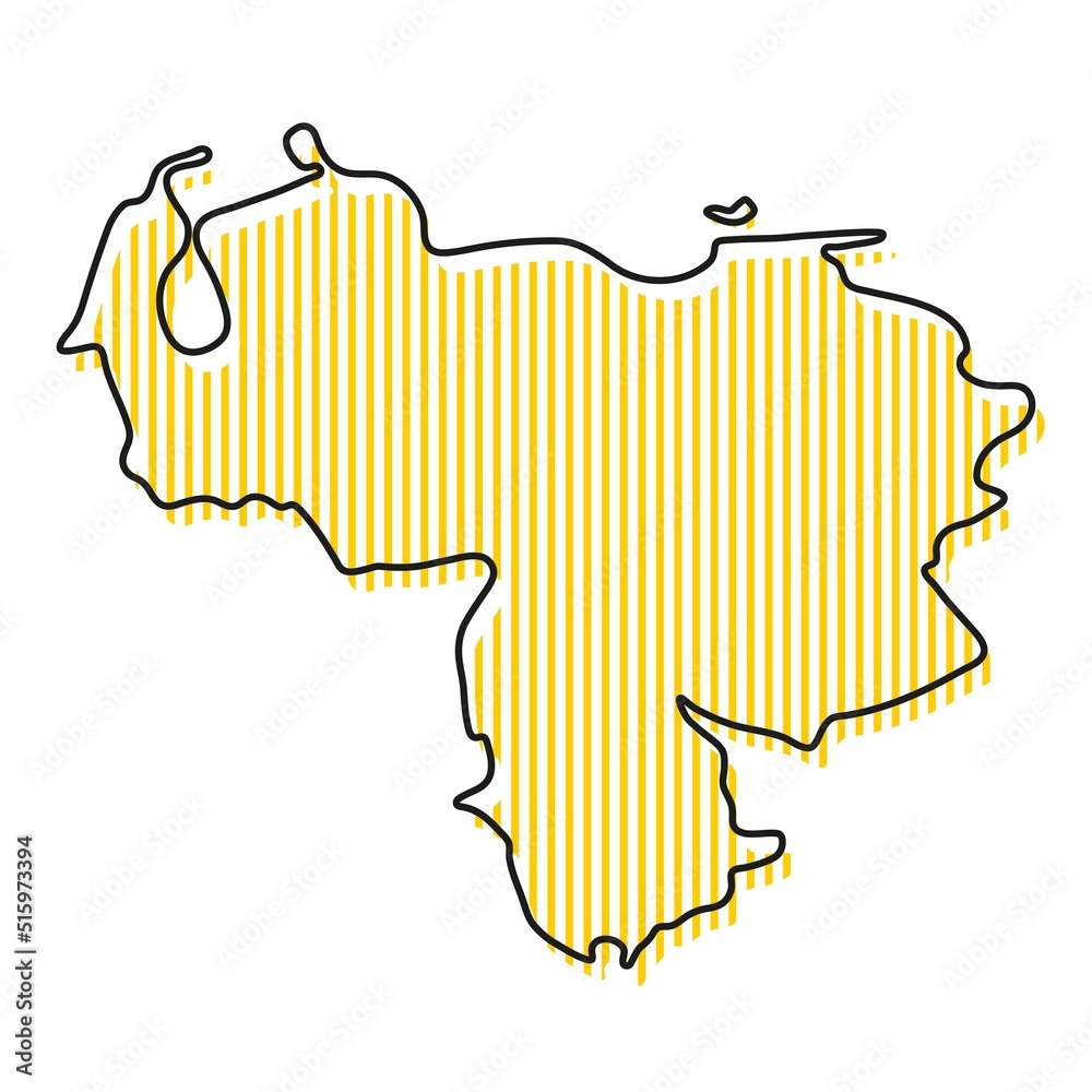 Stylized simple outline map of Venezuela icon. Stock Vector Adobe Stock