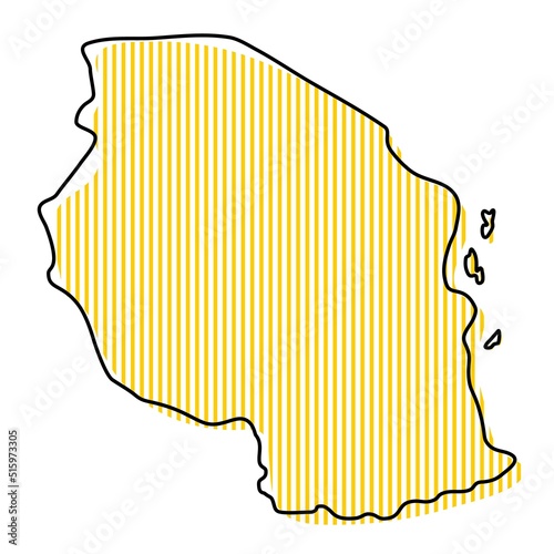 Stylized simple outline map of Tanzania icon.
