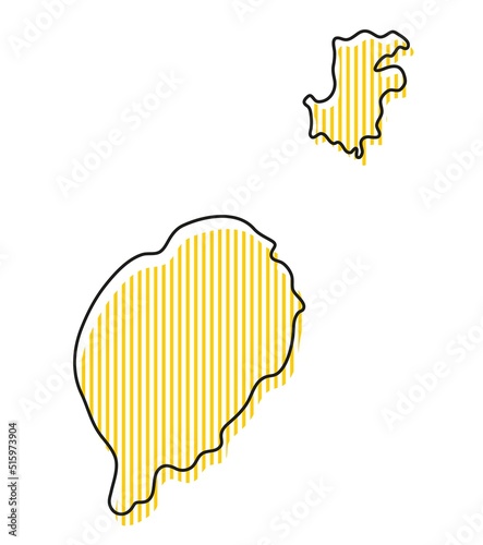 Stylized simple outline map of Sao Tome and Principe icon.