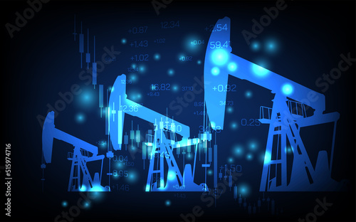Business graph background, Concept of oil market crisis, futuristic digital innovation background vector illustration