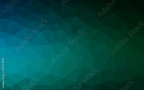 Dark Blue  Green vector polygonal pattern.