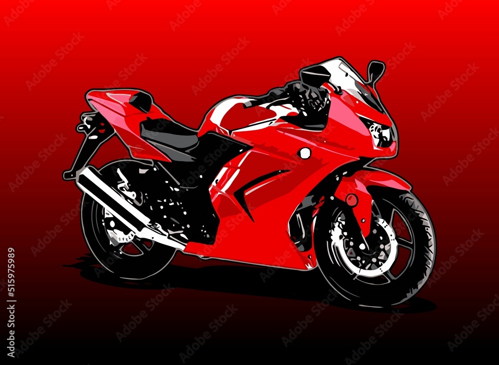 big red motorbike