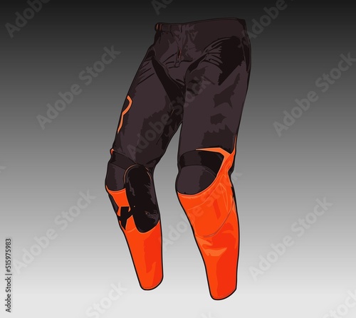 black orange motocross pants