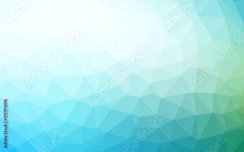 Light Blue, Green vector shining triangular template.