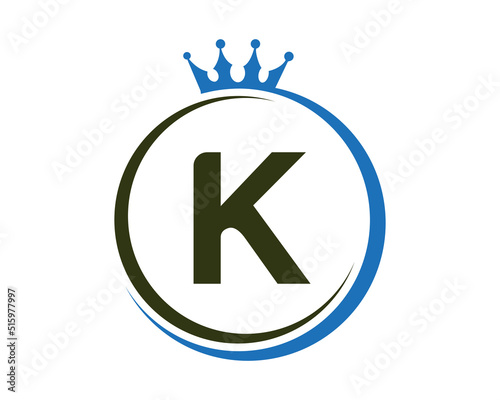 letter K crown logo vector template