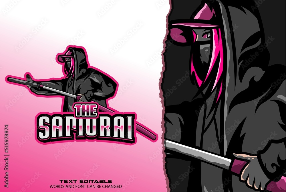 samurai girl esport logo - premium vector samurai girl esport logo - premium vector