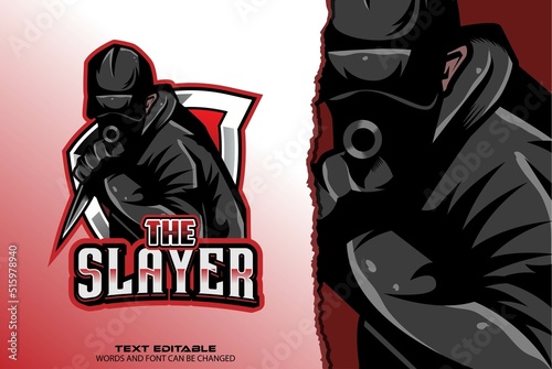 ninja esport logo - premium vector