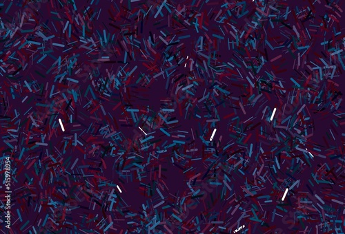 Dark pink, blue vector pattern with narrow lines.