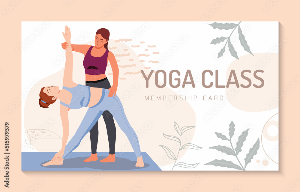 Fototapeta premium Young woman enjoying yoga class , Healthy lifestyle, active recreation, Yoga day, Woman doing yoga exercises. character Vector illustration.