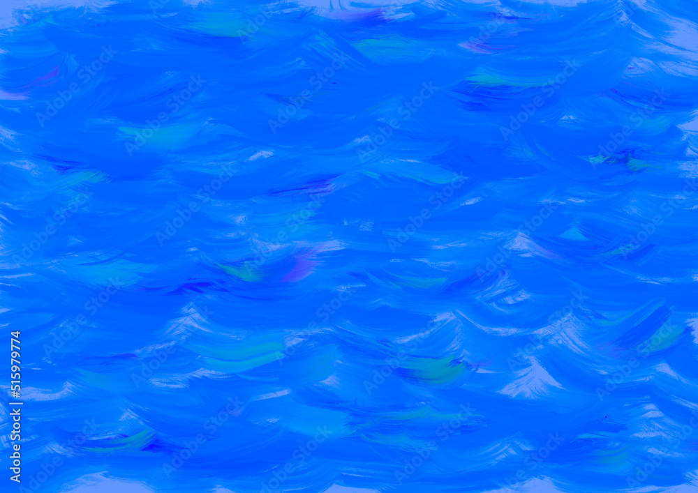油彩の水面背景素材　ディープブルー