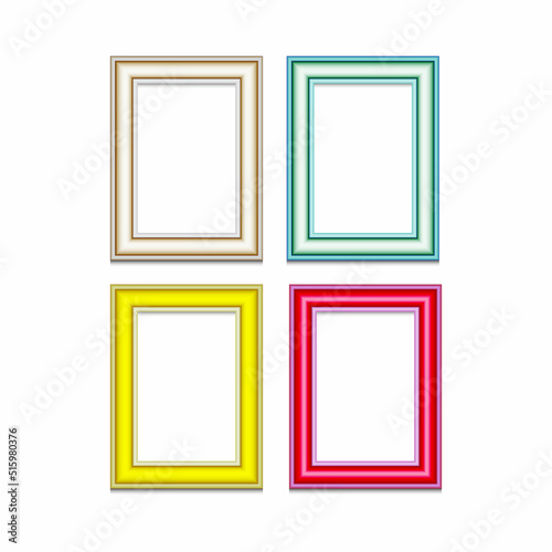 set of photo frames on the wall vector