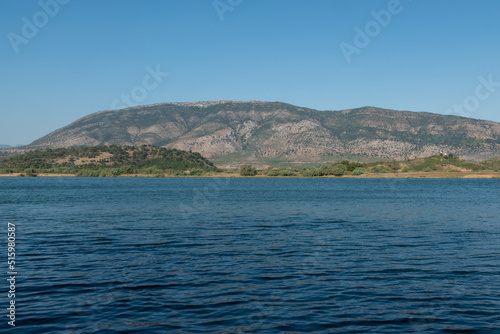 Ksamil, Albania, The land and seascape of Lake Butrint.