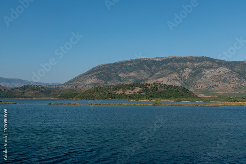 Ksamil  Albania  The land  and seascape of Lake Butrint.