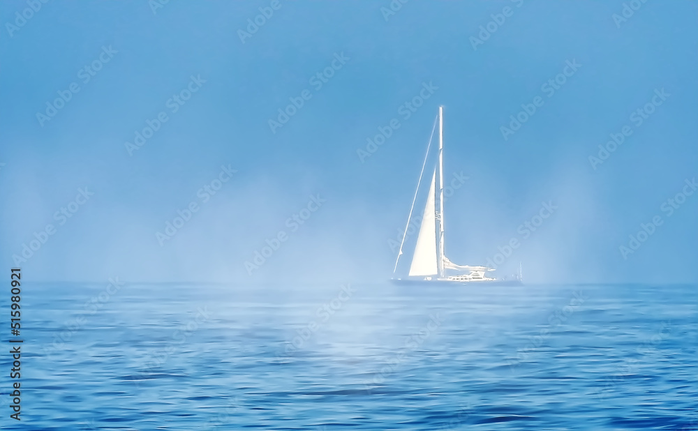 Minimalist view with a sailboat