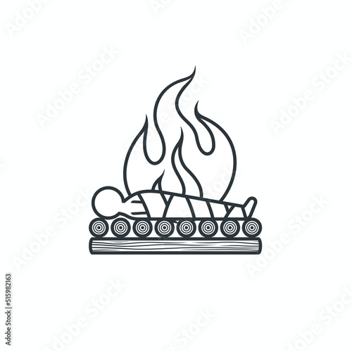 illustration of hindu funeral, vector art.