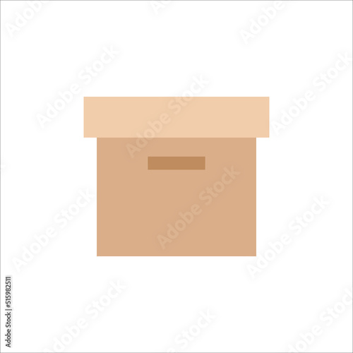 Carton box with cover icon, Vector and Illustration.