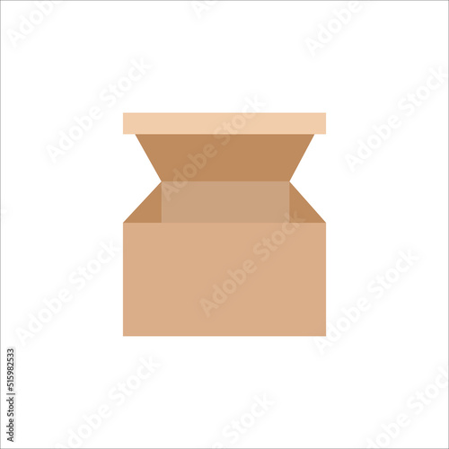 Carton box with cover icon, Vector and Illustration.