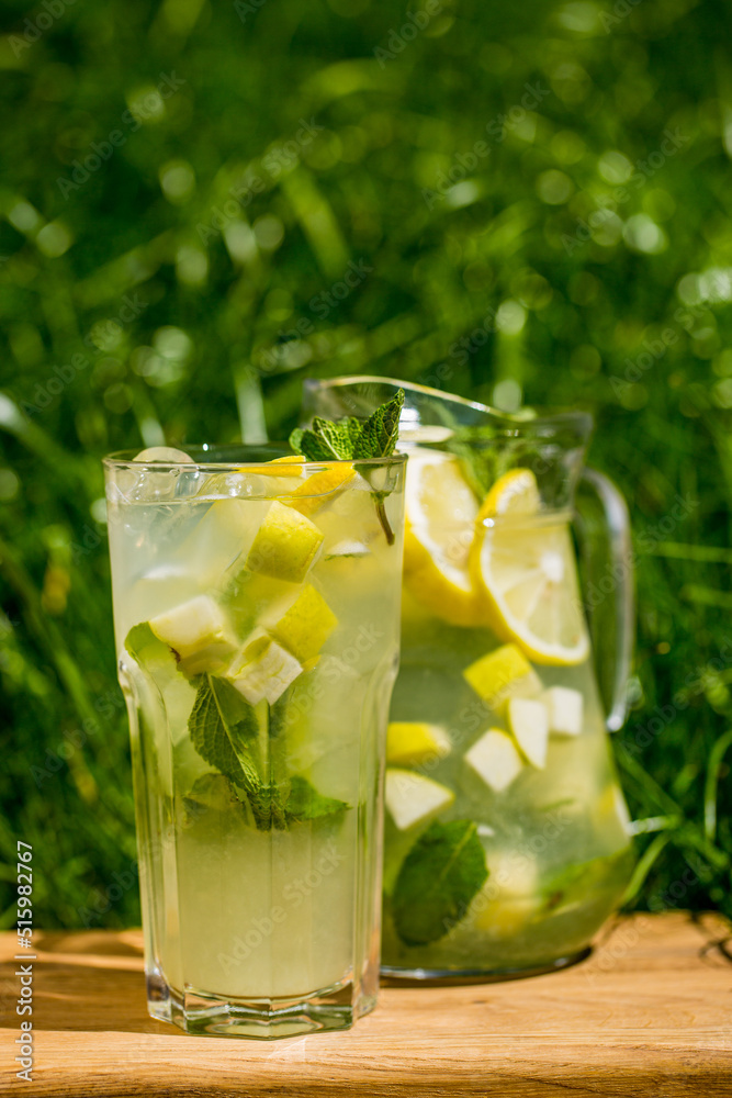 Lemonade with mint and lemon Lemonade with mint and lemon