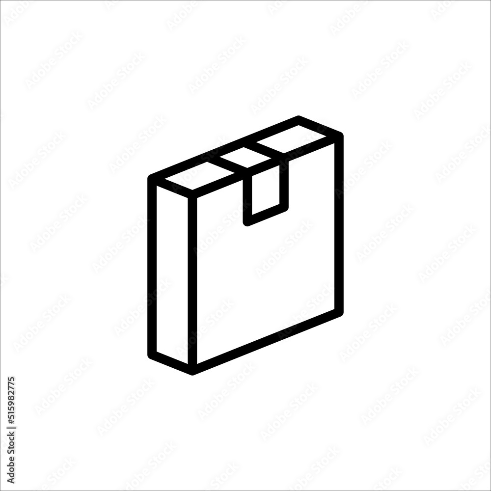 Carton box thin line icon, Vector and Illustration. Carton box thin line icon, Vector and Illustration.