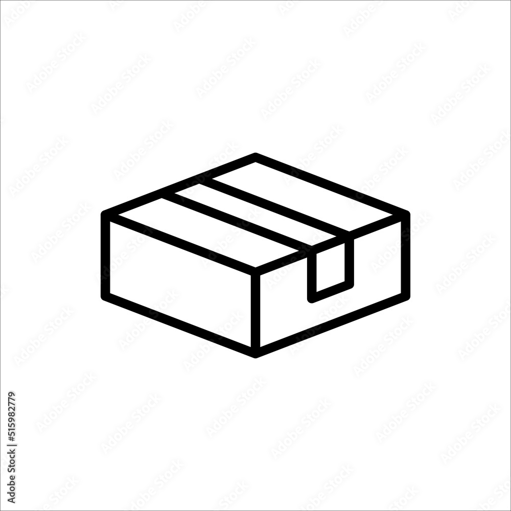 Carton box thin line icon, Vector and Illustration. Carton box thin line icon, Vector and Illustration.