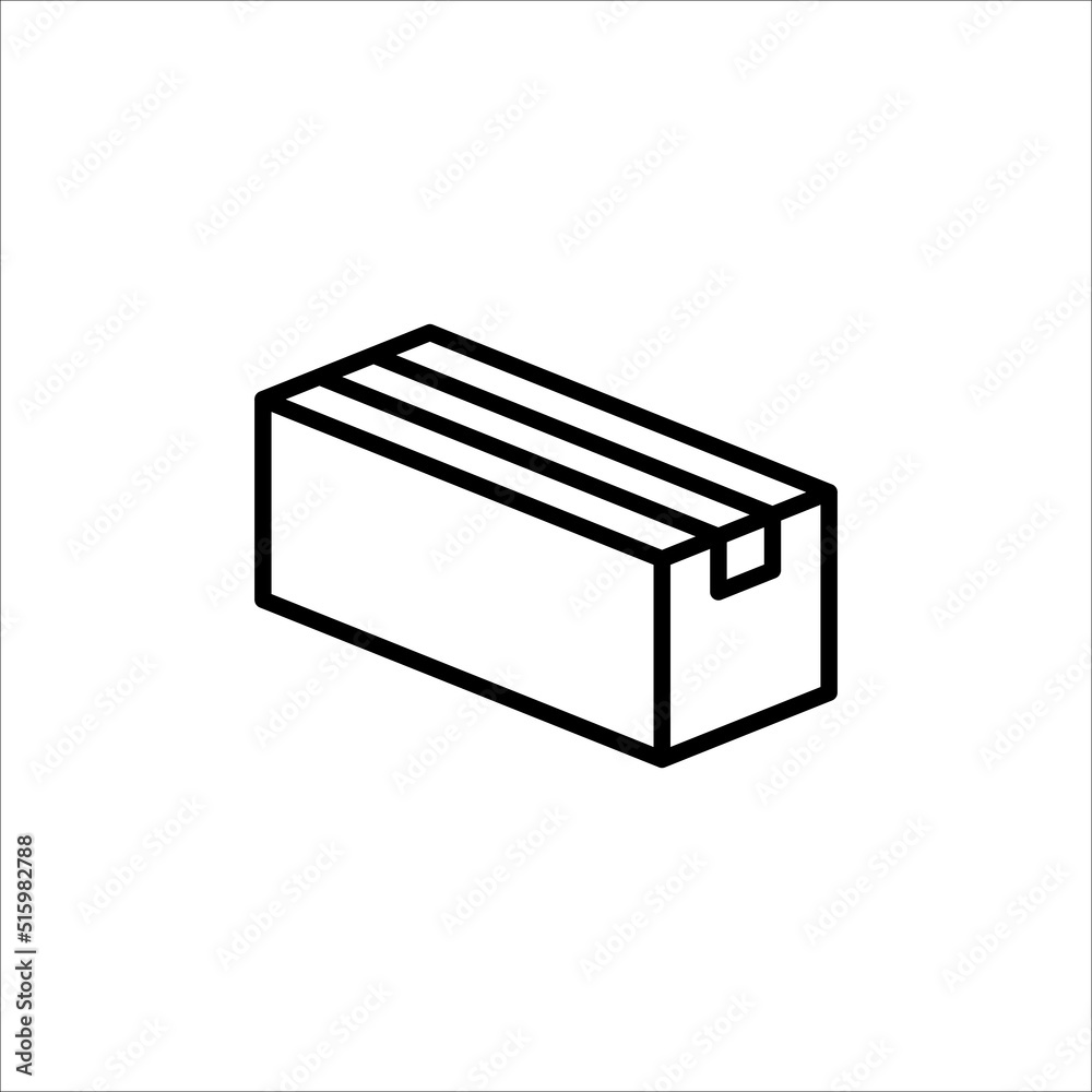 Carton box thin line icon, Vector and Illustration. Carton box thin line icon, Vector and Illustration.
