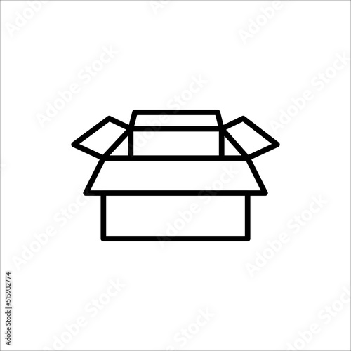 Carton box thin line icon, Vector and Illustration.