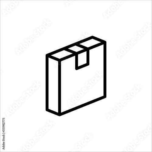 Carton box thin line icon, Vector and Illustration.