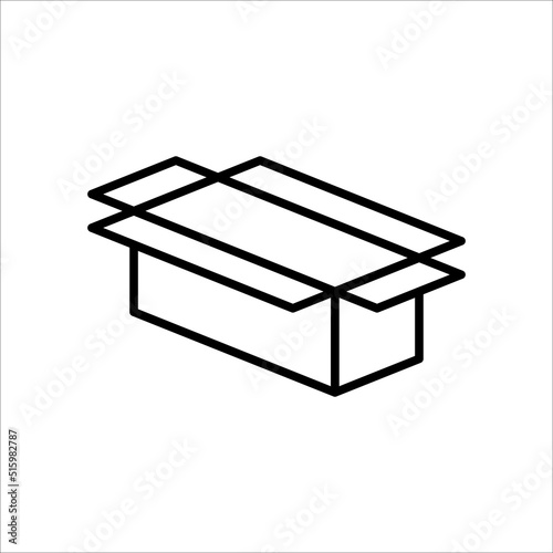 Carton box thin line icon, Vector and Illustration.