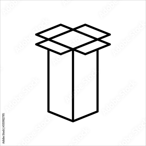 Tall shape carton box thin line icon, Vector and Illustration.