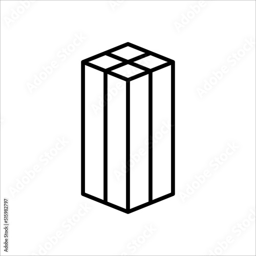 Tall shape carton box thin line icon, Vector and Illustration.