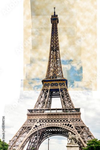 France, Paris, Eiffel Tower, digital composite